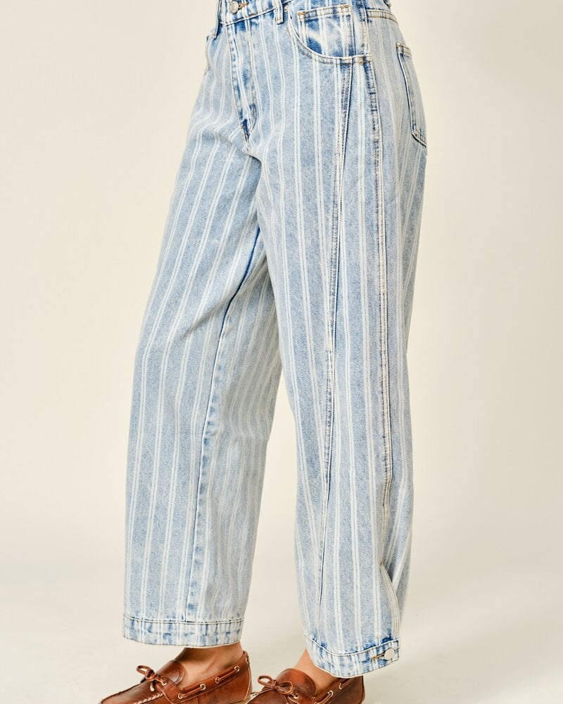 Striped Denim Washed Jean