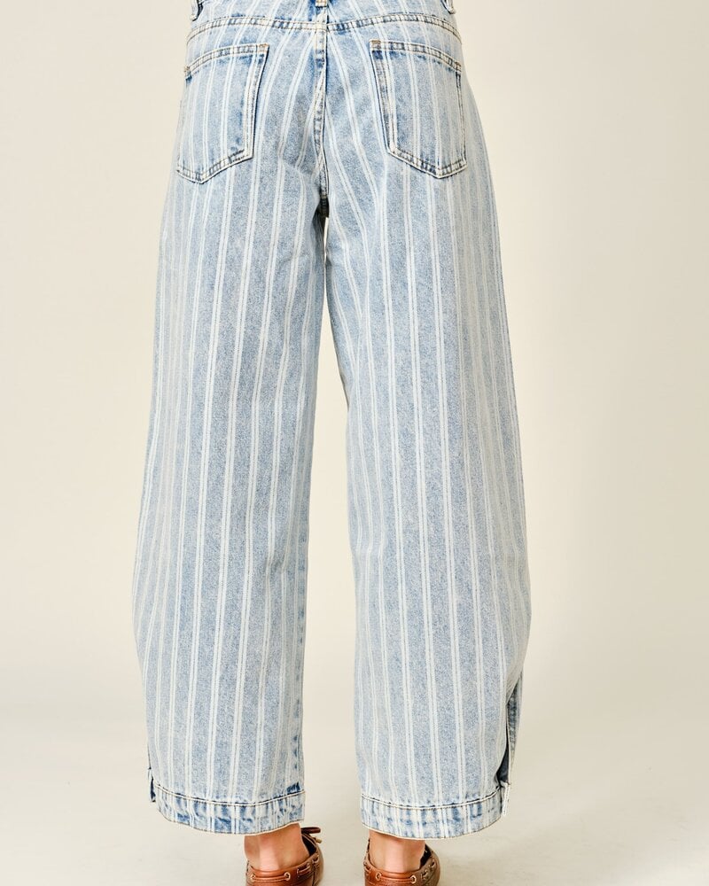 Striped Denim Washed Jean