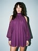 Cold Shoulder Chiffon Dress | Magenta