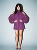 Cold Shoulder Chiffon Dress | Magenta