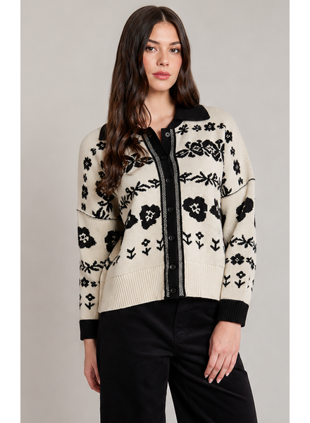 Flower Power Jacquard Cardigan