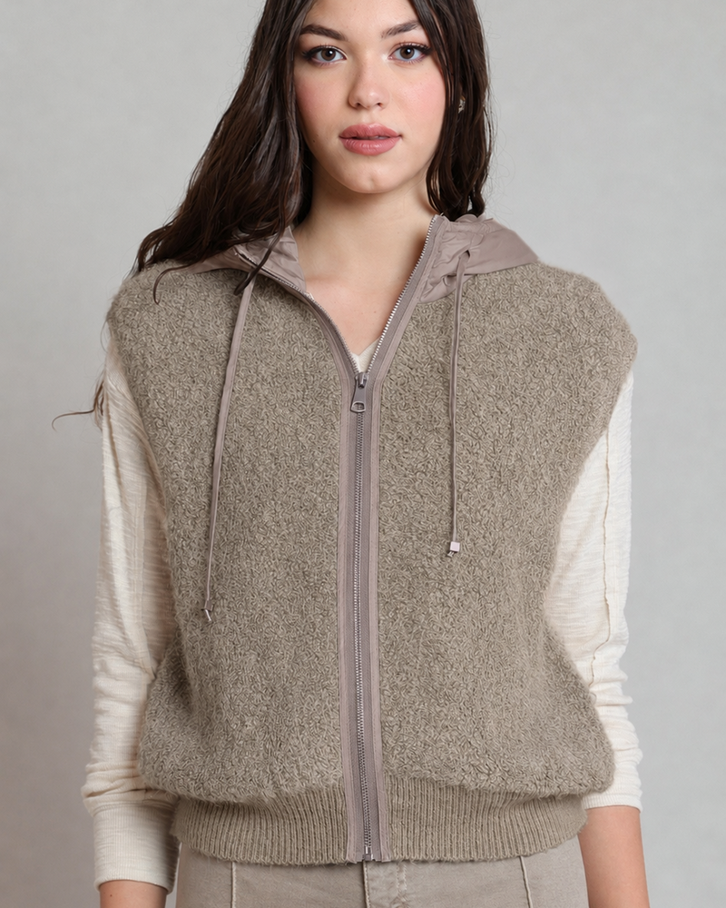 Maeve Boucle Vest | Grey