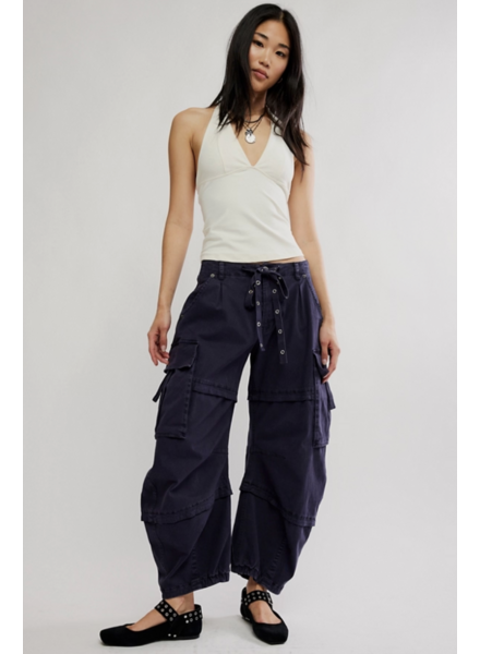 Free People Reef Curved Twill Cargo Pants | Black