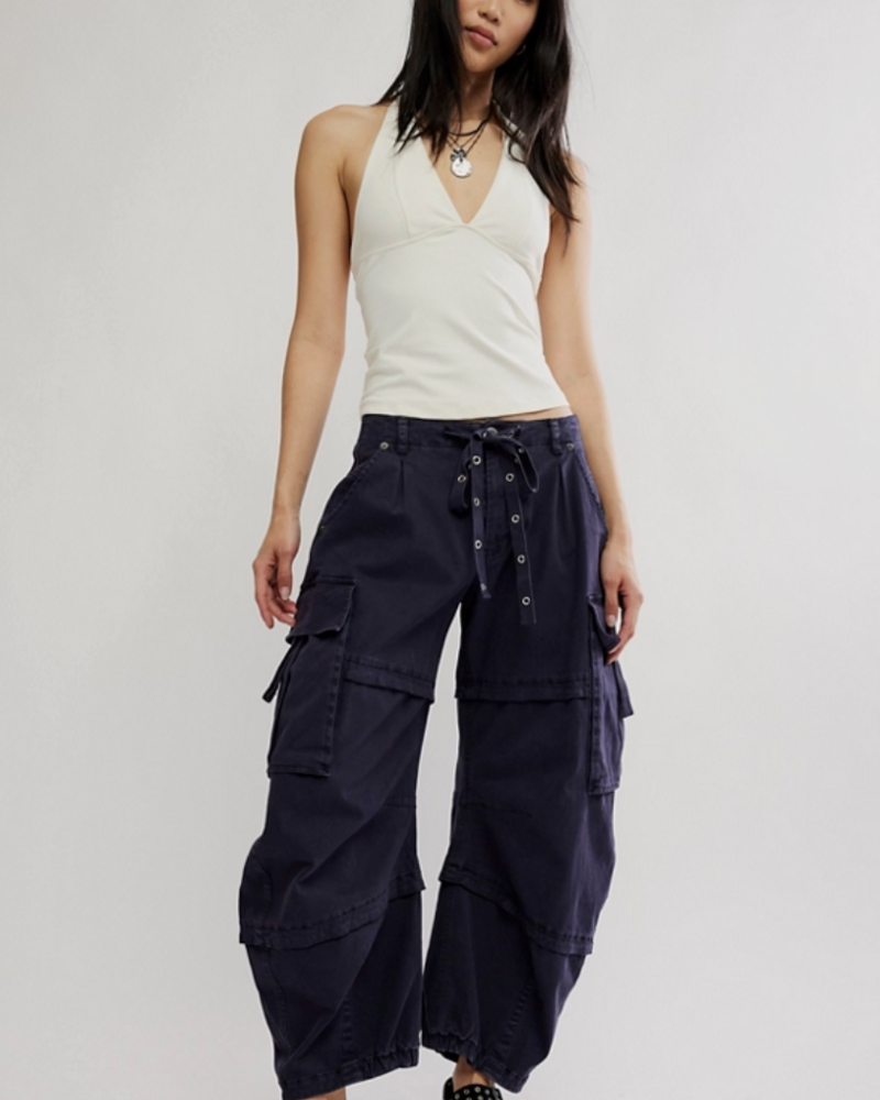 Free People Reef Curved Twill Cargo Pants | Black