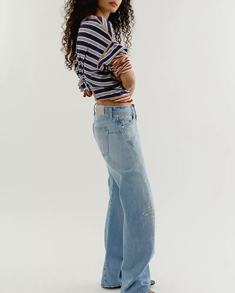 Free People Fable Low-Rise Twisted Bowed Jeans | Art
