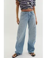 Free People Fable Low-Rise Twisted Bowed Jeans | Art