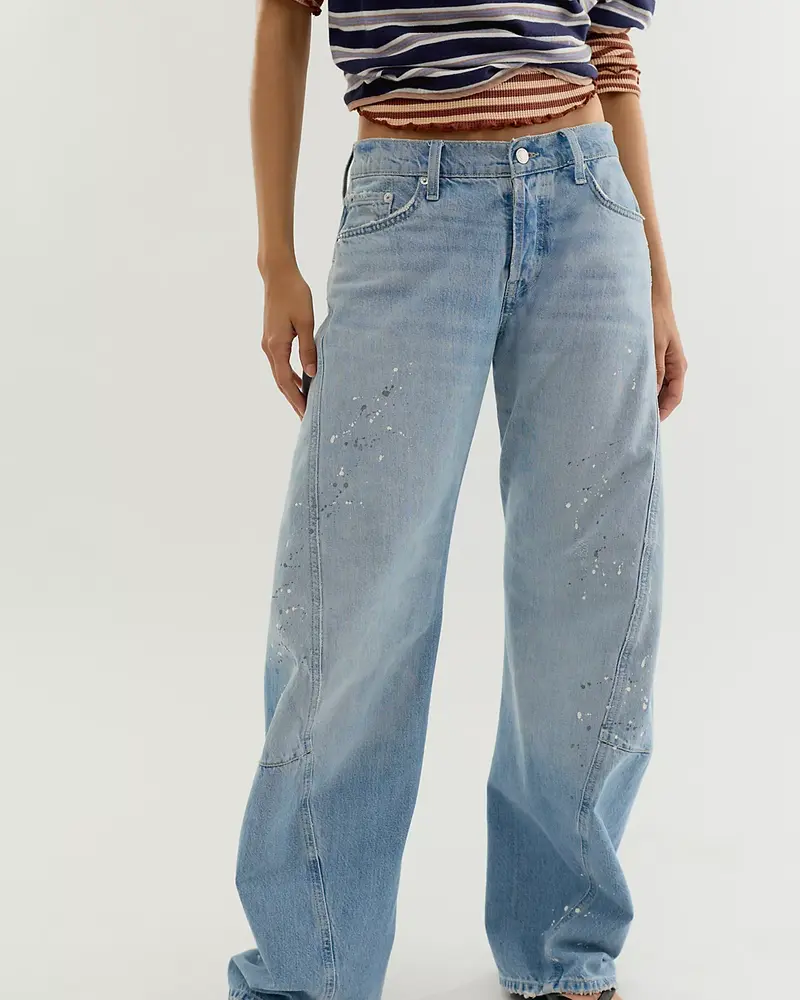 Free People Fable Low-Rise Twisted Bowed Jeans | Art