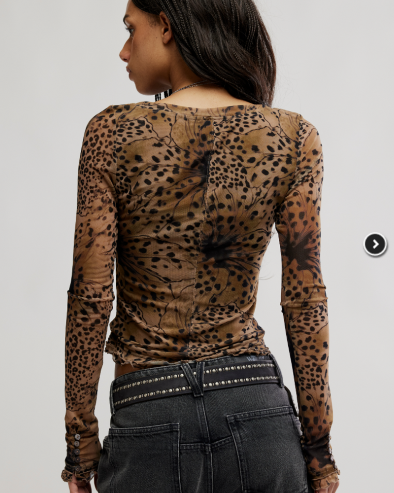 Free People Lilly Printed Long Sleeve | Brown