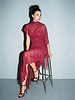 Raspberry Sheer Asymmetrical Dress