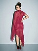 Raspberry Sheer Asymmetrical Dress
