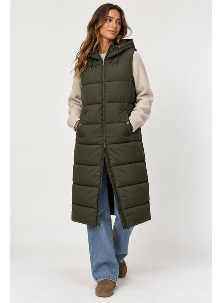 Vero Moda Michelle Long Puffer Vest | Forest
