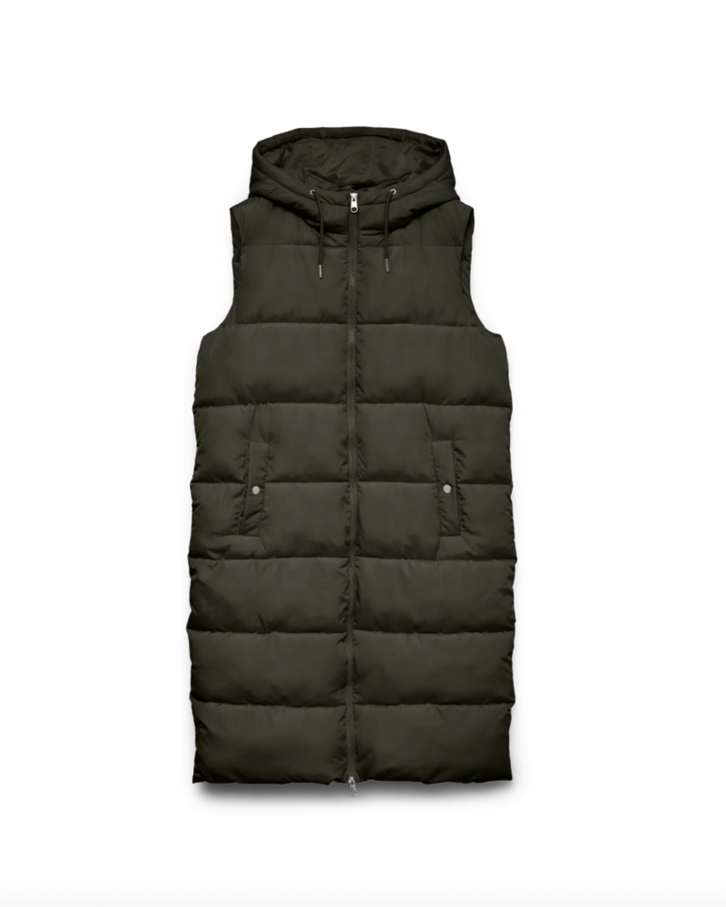Vero Moda Michelle Long Puffer Vest | Forest