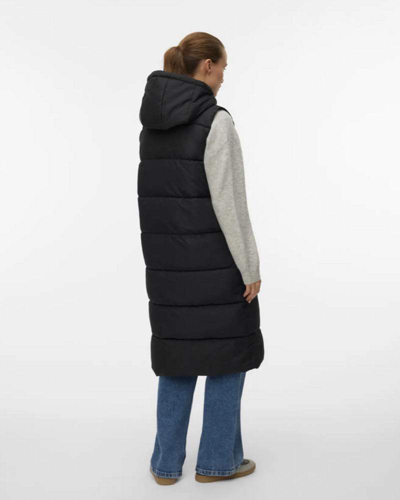 Vero Moda Michelle Long Puffer Vest | Black