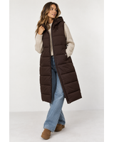 Vero Moda Michelle Long Puffer Vest | Brown