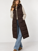 Vero Moda Michelle Long Puffer Vest | Brown