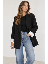Shirley Fold-up Blazer | Black