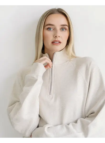 Not Your Boyfriend's Half Zip Sweatshirt | Oat