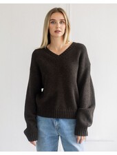 Essential V-Neck Sweater | Espresso