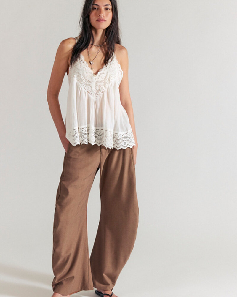 Free People Spotlight Washed Barrel Chino Trousers | Brown