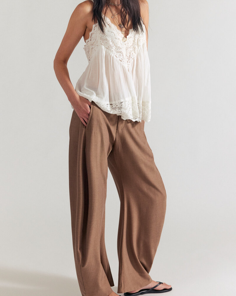 Free People Spotlight Washed Barrel Chino Trousers | Brown