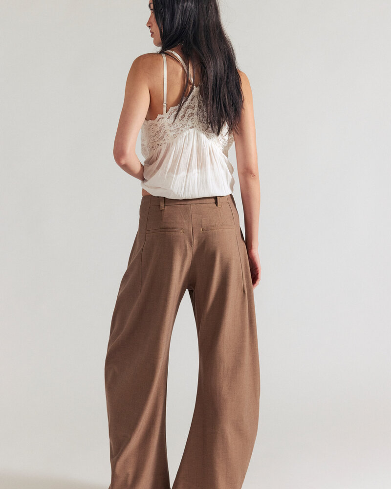 Free People Spotlight Washed Barrel Chino Trousers | Brown