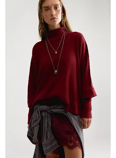 Free People Moon Daisy Turtleneck Twofer | Cabernet