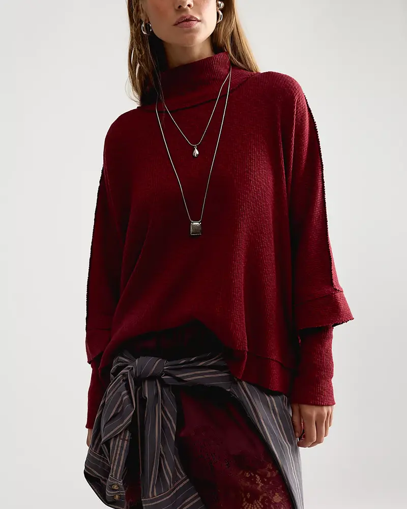 Free People Moon Daisy Turtleneck Twofer | Cabernet