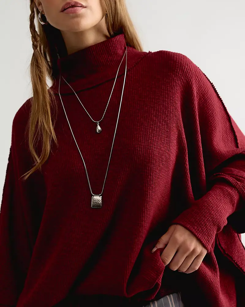 Free People Moon Daisy Turtleneck Twofer | Cabernet