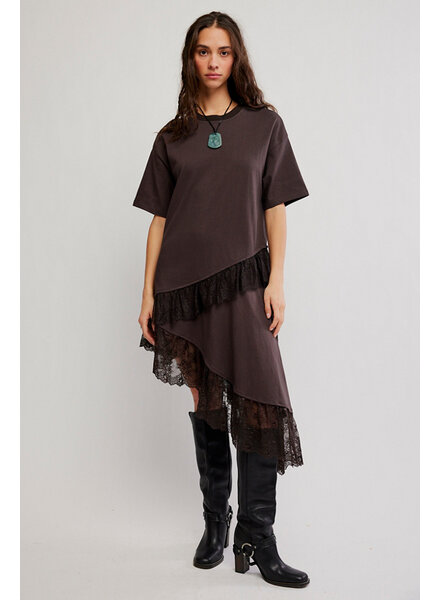 Free People Frosted Lace Layered Tee