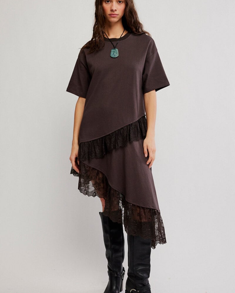 Free People Frosted Lace Layered Tee