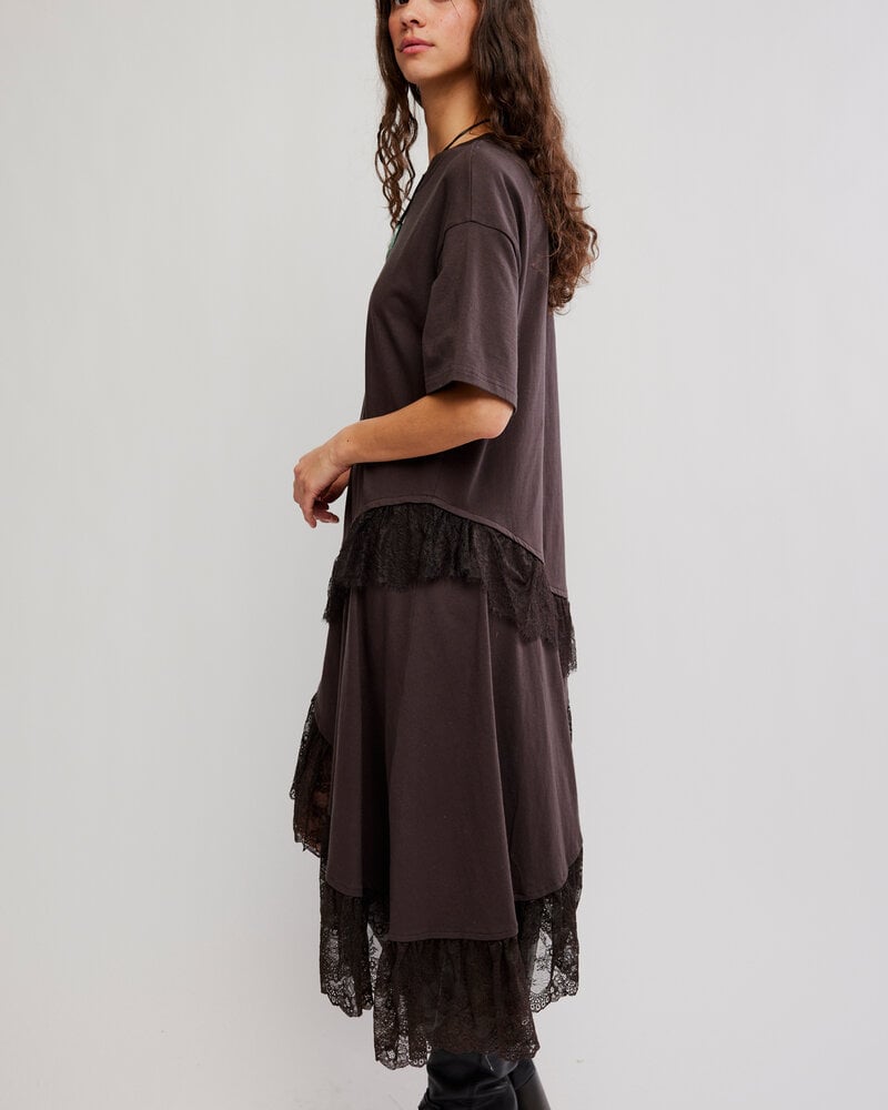 Free People Frosted Lace Layered Tee