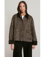 Beth Leopard Contrast Denim Jacket
