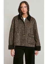 Beth Leopard Contrast Denim Jacket