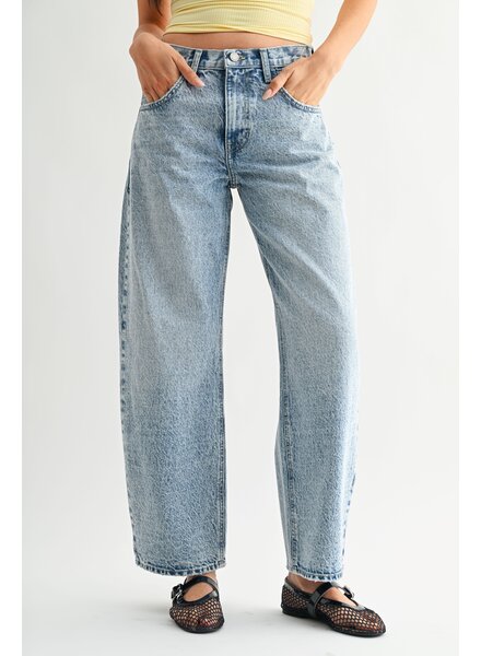 Just Black Denim Colleen High Rise Clean Barrel Jean | Light Denim