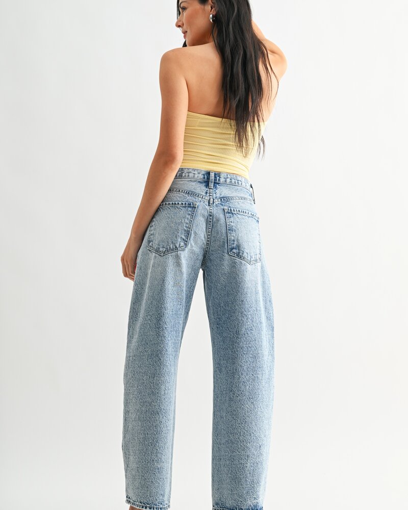 Just Black Denim Colleen High Rise Clean Barrel Jean | Light Denim
