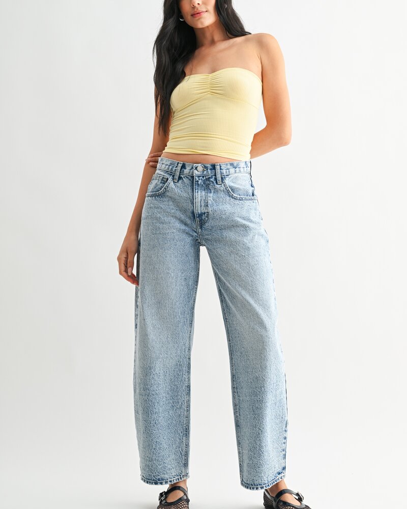 Just Black Denim Colleen High Rise Clean Barrel Jean | Light Denim
