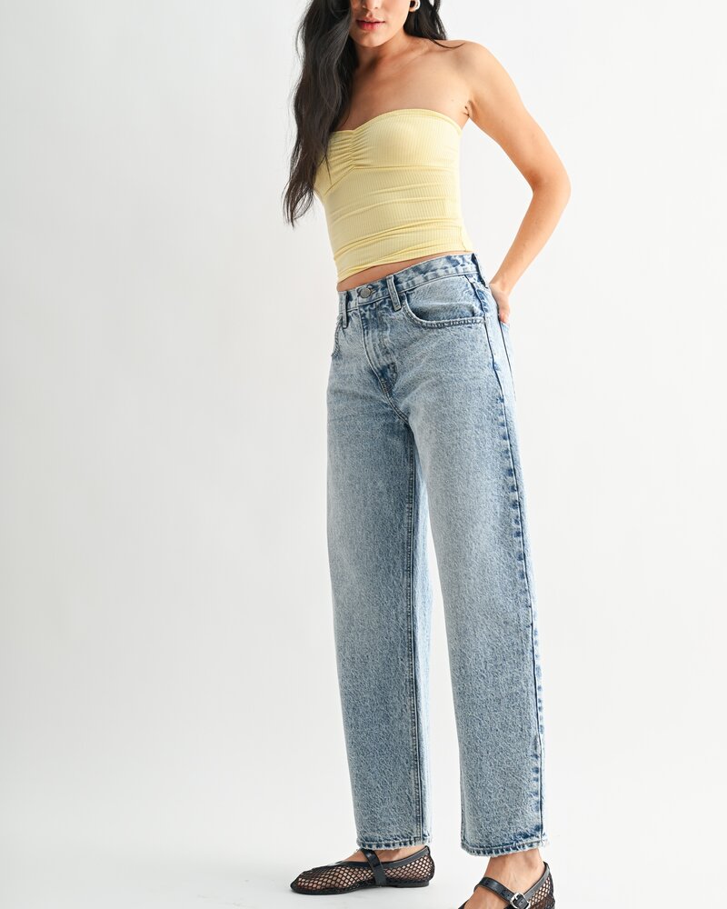 Just Black Denim Colleen High Rise Clean Barrel Jean | Light Denim