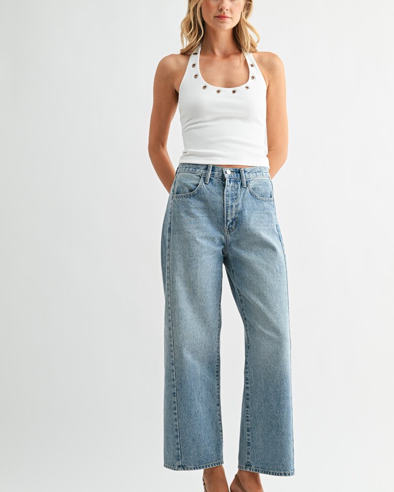 Just Black Denim High Rise Barrel Jean Twist | Denim