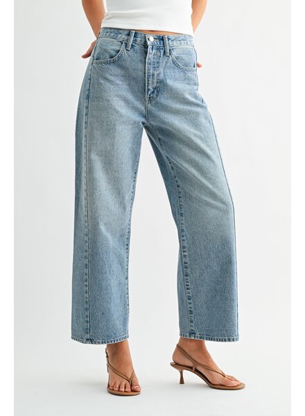 Just Black Denim High Rise Barrel Jean Twist | Denim