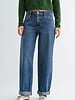 Just Black Denim Bobbie Mid Rise Cuffed Barrel Jean | Dark Denim