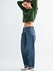Just Black Denim Bobbie Mid Rise Cuffed Barrel Jean | Dark Denim