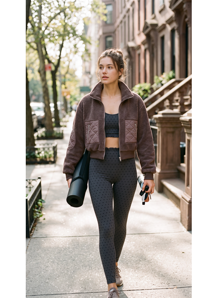 Tess Teddy Quilted Coat | Espresso