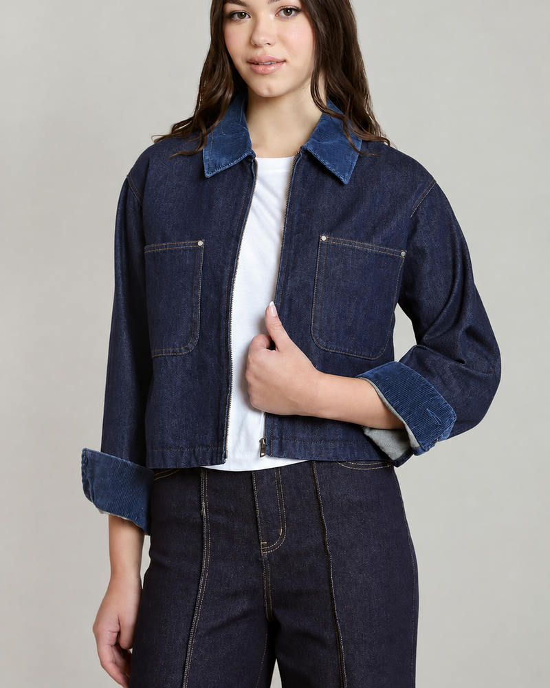 Indigo Contrast Denim Jacket