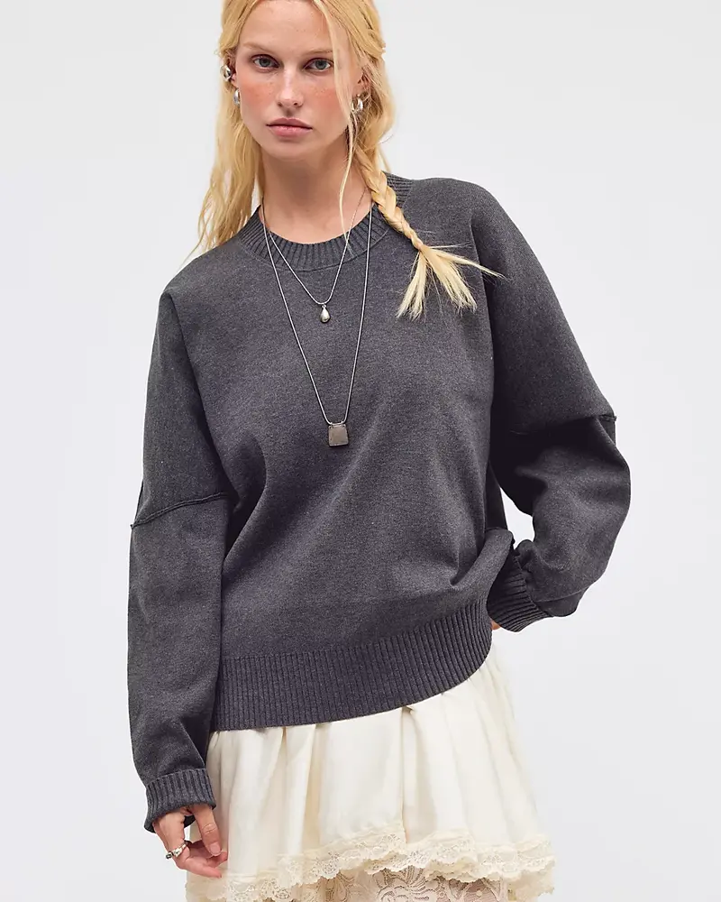 Free People Alma Pullover | Heather Grey