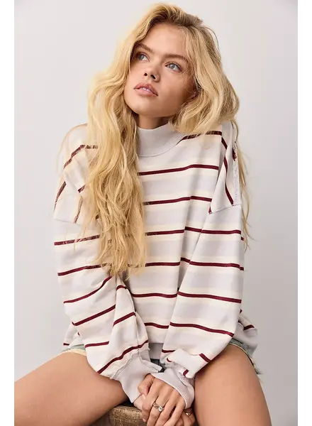 Free People Palm Springs Striped Pullover | Blue Combo