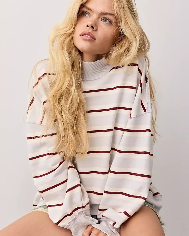 Free People Palm Springs Striped Pullover | Blue Combo