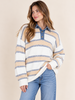 Candice Denim Trim Sweater Top | Yellow Stripe