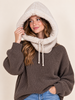 Belle 2-in-1 Vegan Fur Hood Scarf | Biege