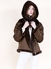 Belle 2-in-1 Vegan Fur Hood Scarf | Brown