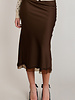 Fiona Satin Lace Skirt | Brown